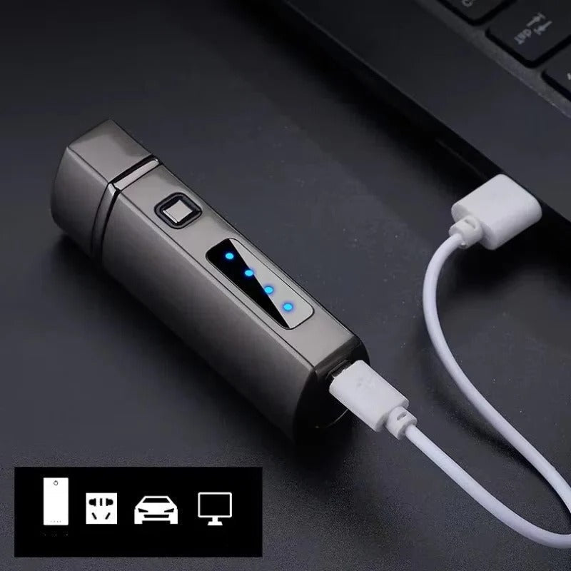 Briquet rechargeable à triple flamme jet avec activation tactile