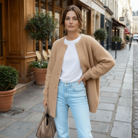 Cardigan relajado y texturizado, cálido