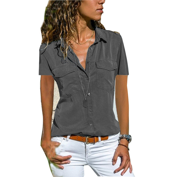 Relaxed Fit Button-Up Shirt with Chest Pockets - Image 8