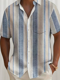 Relaxed Striped Short Sleeve Shirt