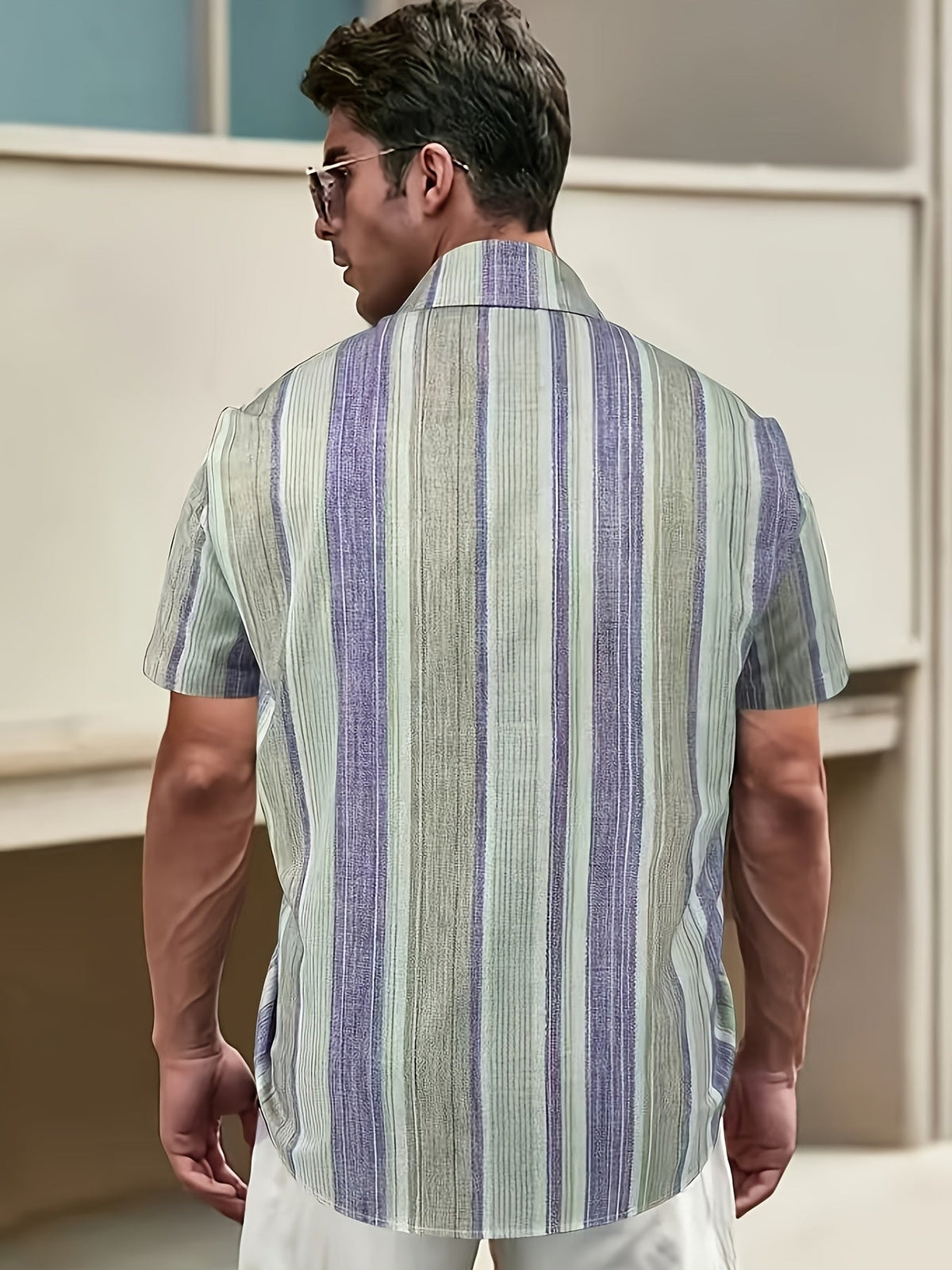 Relaxed Striped Short Sleeve Shirt