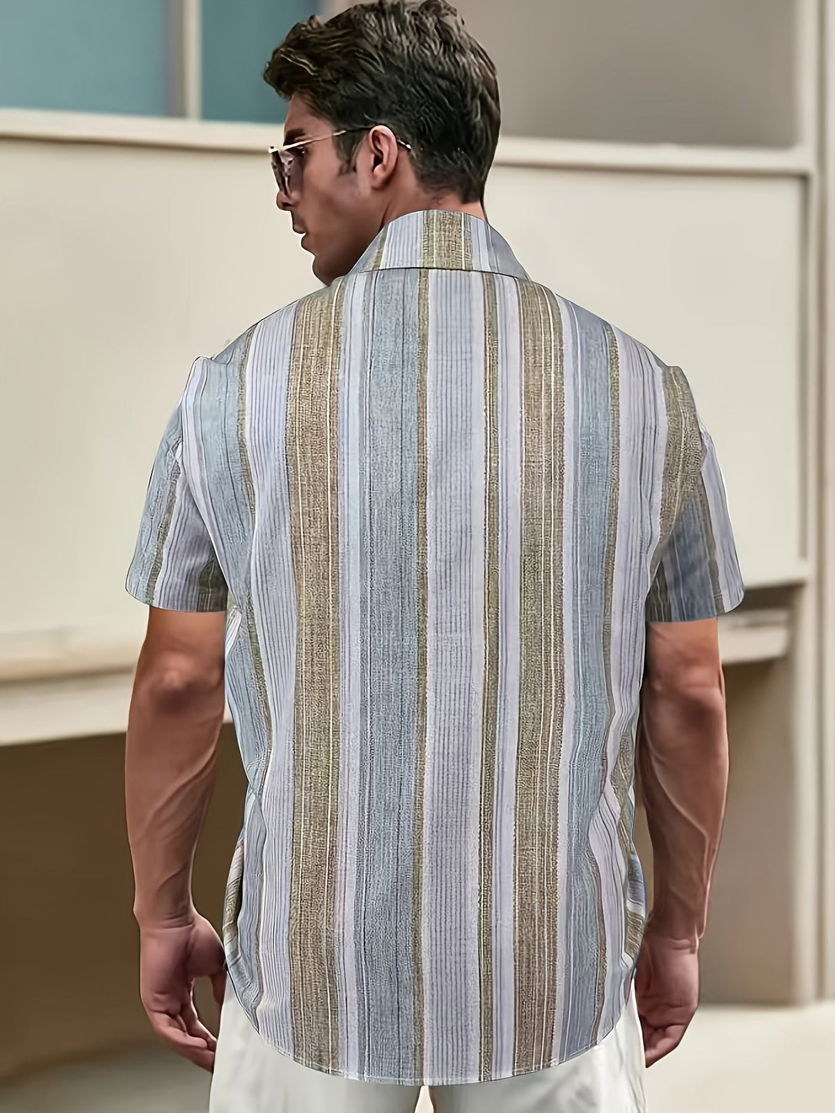 Relaxed Striped Short Sleeve Shirt