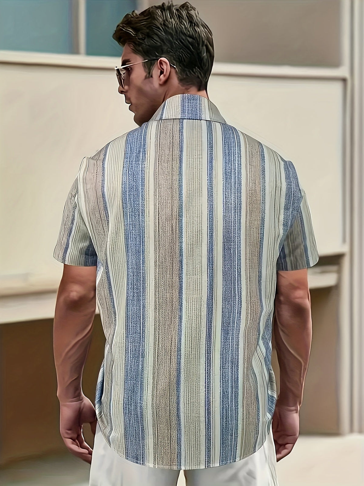Relaxed Striped Short Sleeve Shirt