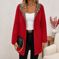 Reversible Leopard Print Hooded Coat