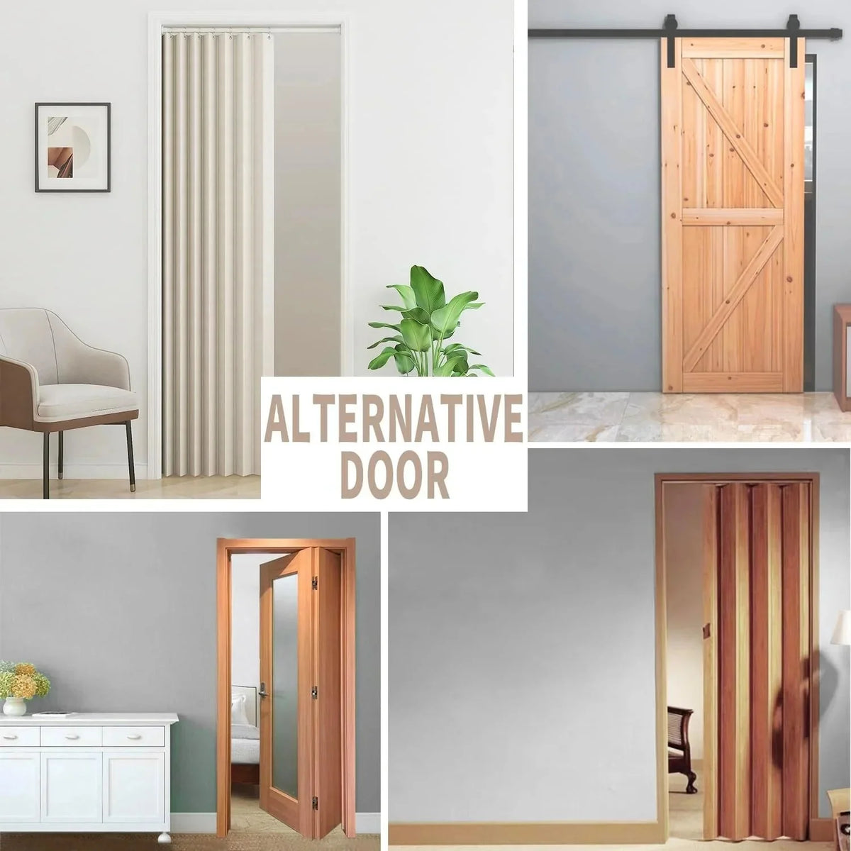 Room Divider Drapes - Pleated Folding Curtain for Doorways