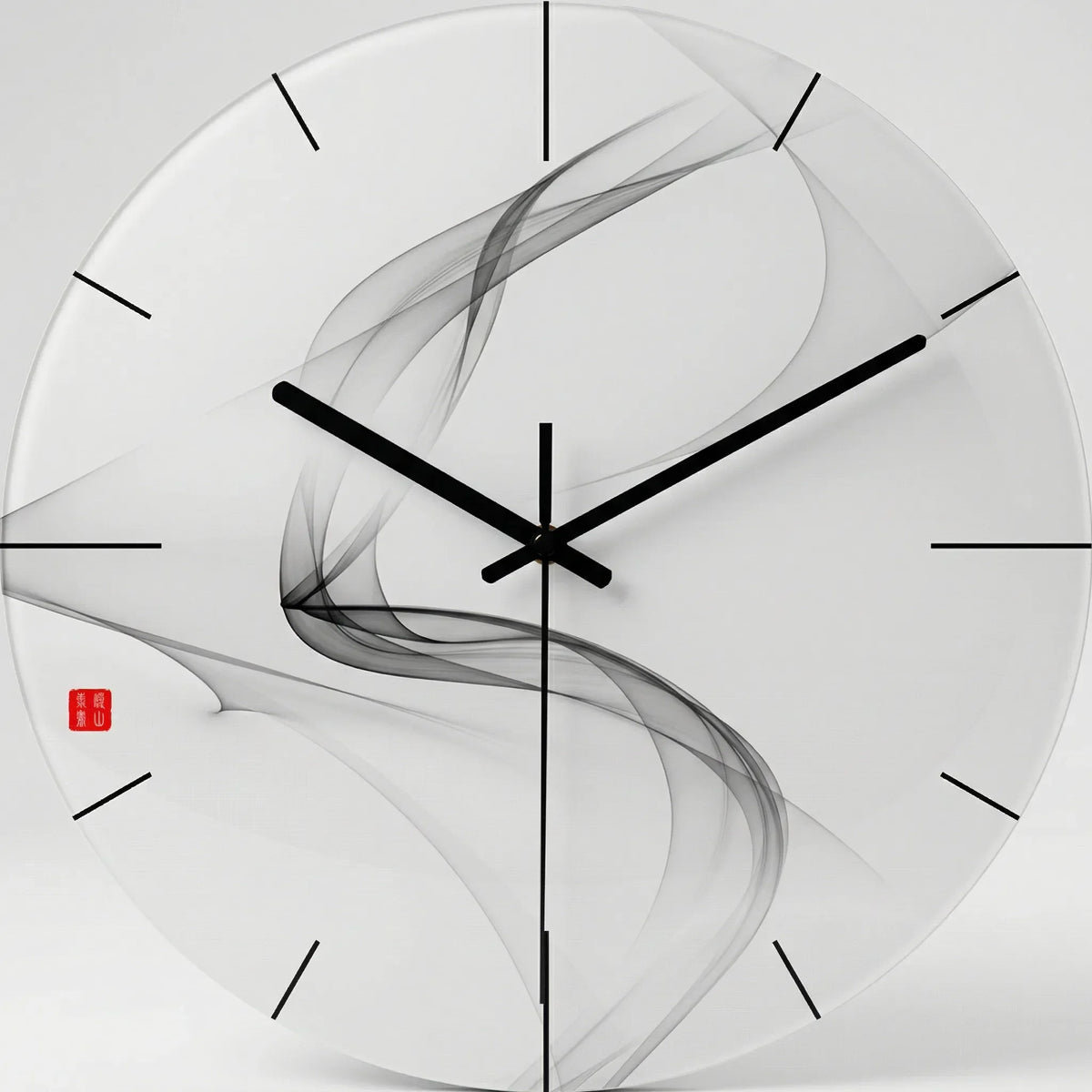 Round Wall Clock with Modern Dark Pattern