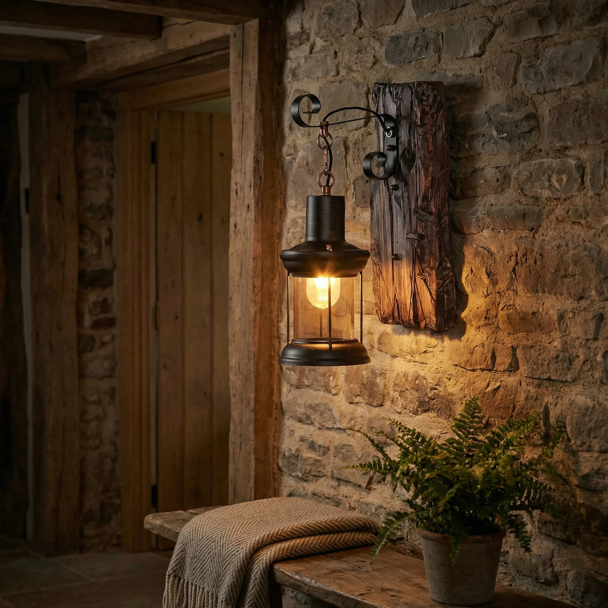 Rustic Cylindrical Wall Light