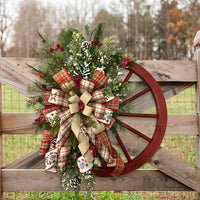Couronne de Noël rustique de style champêtre