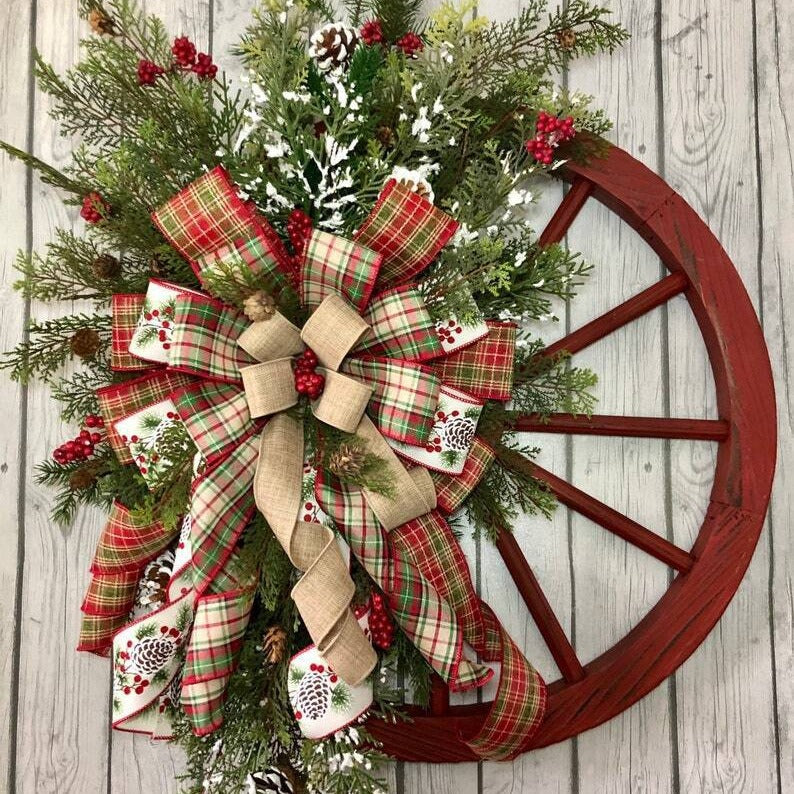 Couronne de Noël rustique de style champêtre