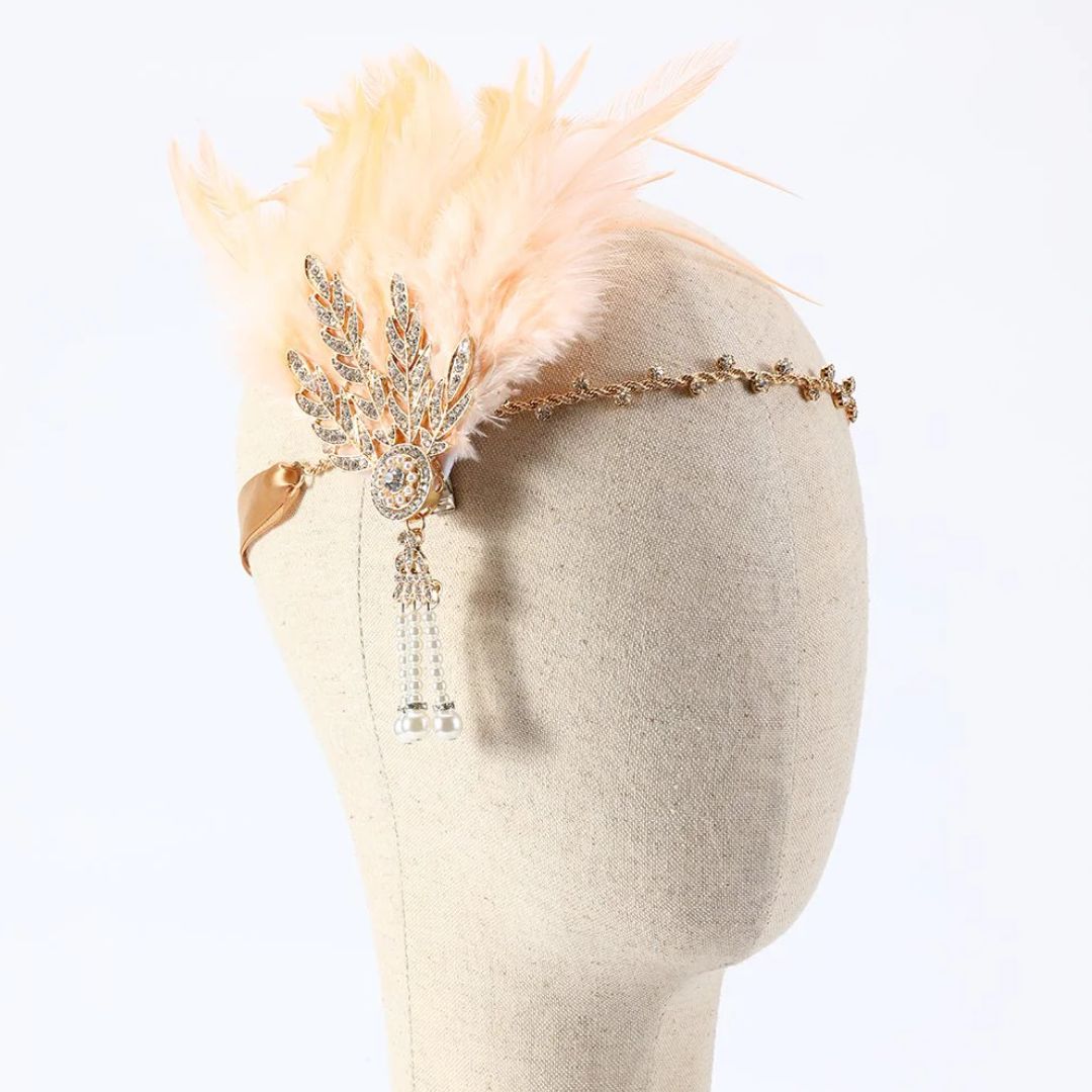 Serre-tête à plumes DavyDenver Dianna | Vintage et élégant