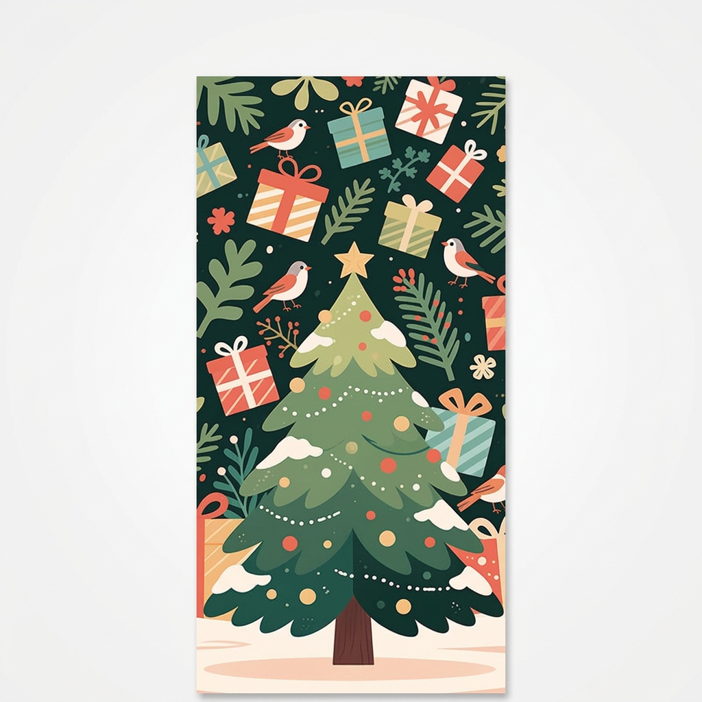 Santa and Reindeer Christmas Door Cover