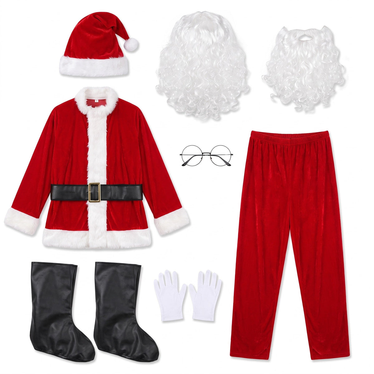 Costume de père Noël - Tenue complète en velours pour adultes