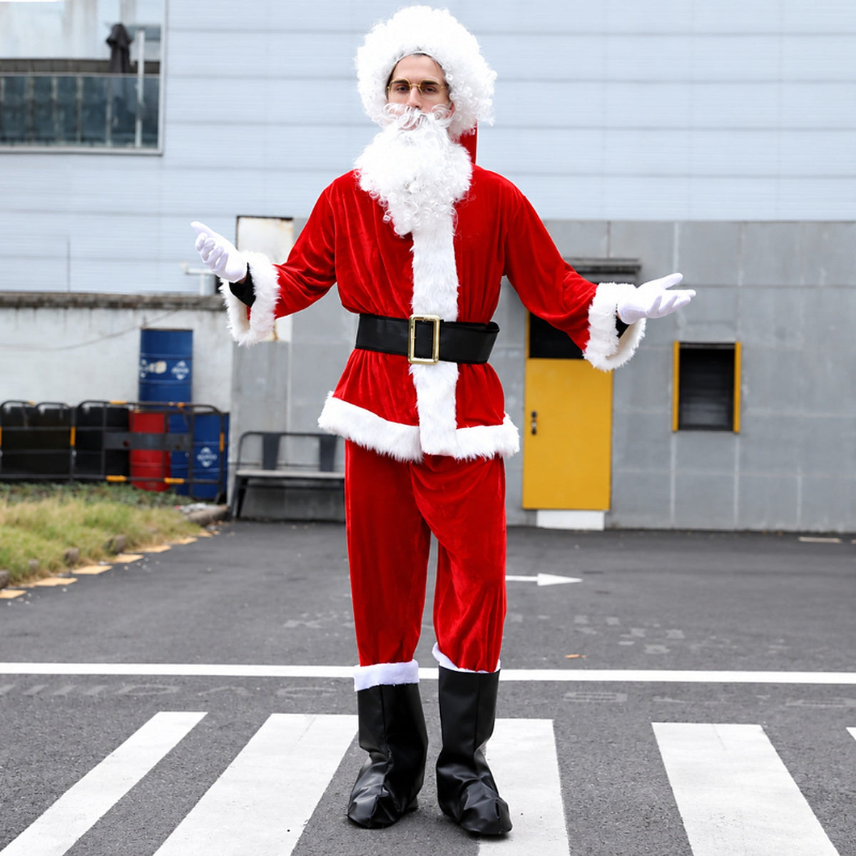 Costume de père Noël - Tenue complète en velours pour adultes