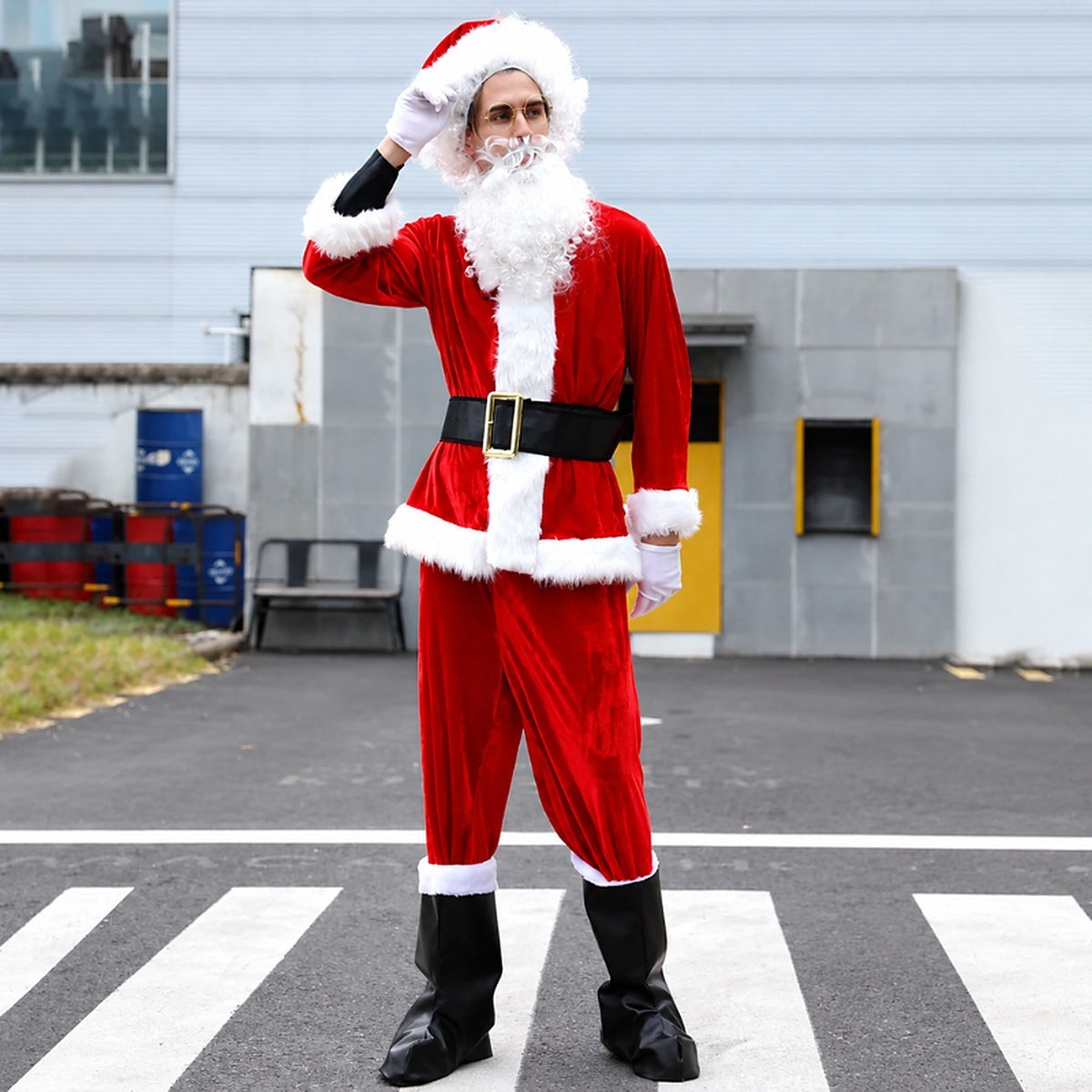 Costume de père Noël - Tenue complète en velours pour adultes