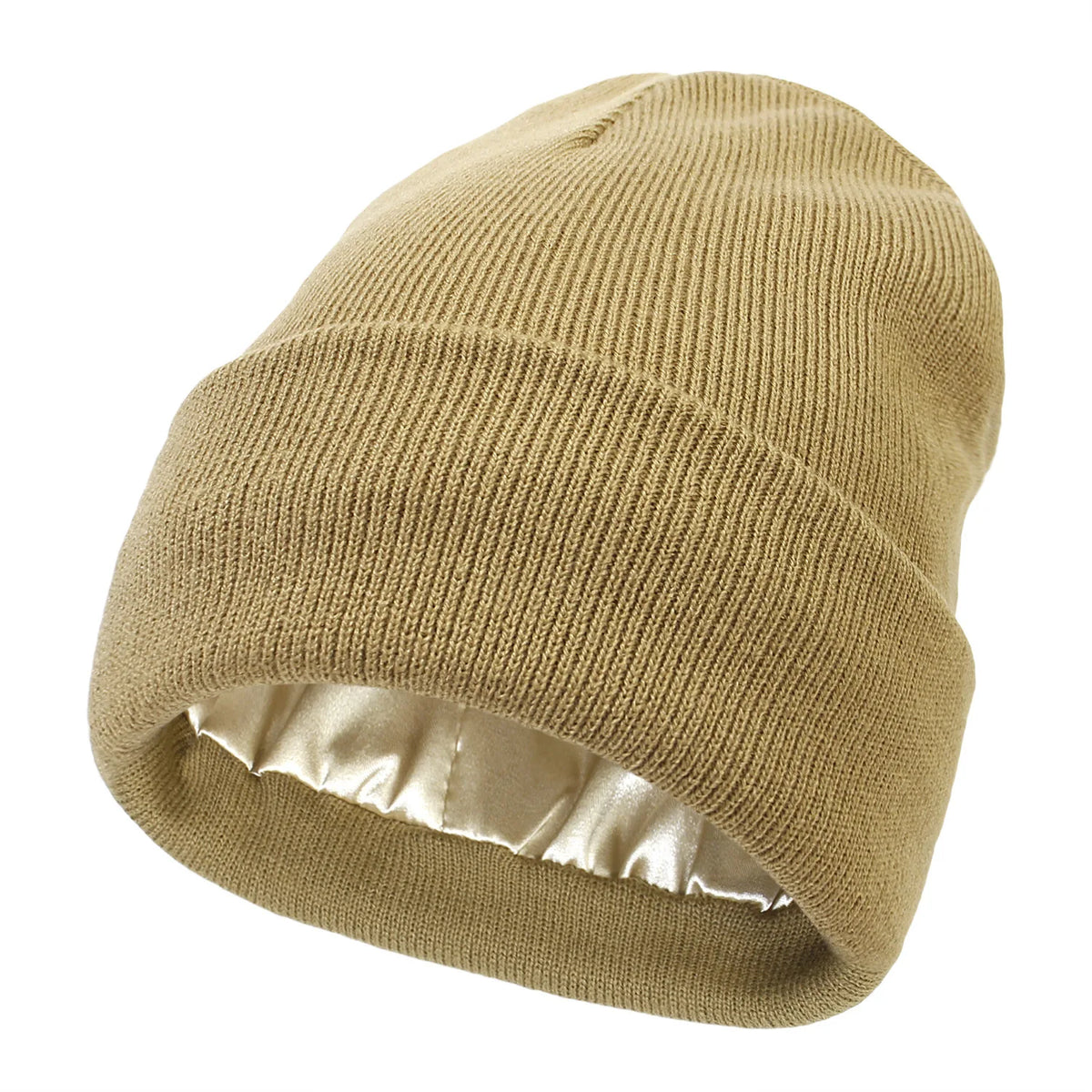 Satin-Lined Knit Beanie