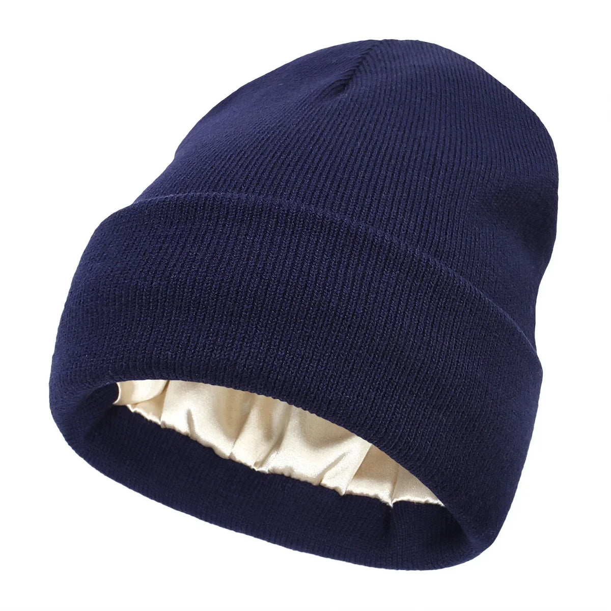 Satin-Lined Knit Beanie