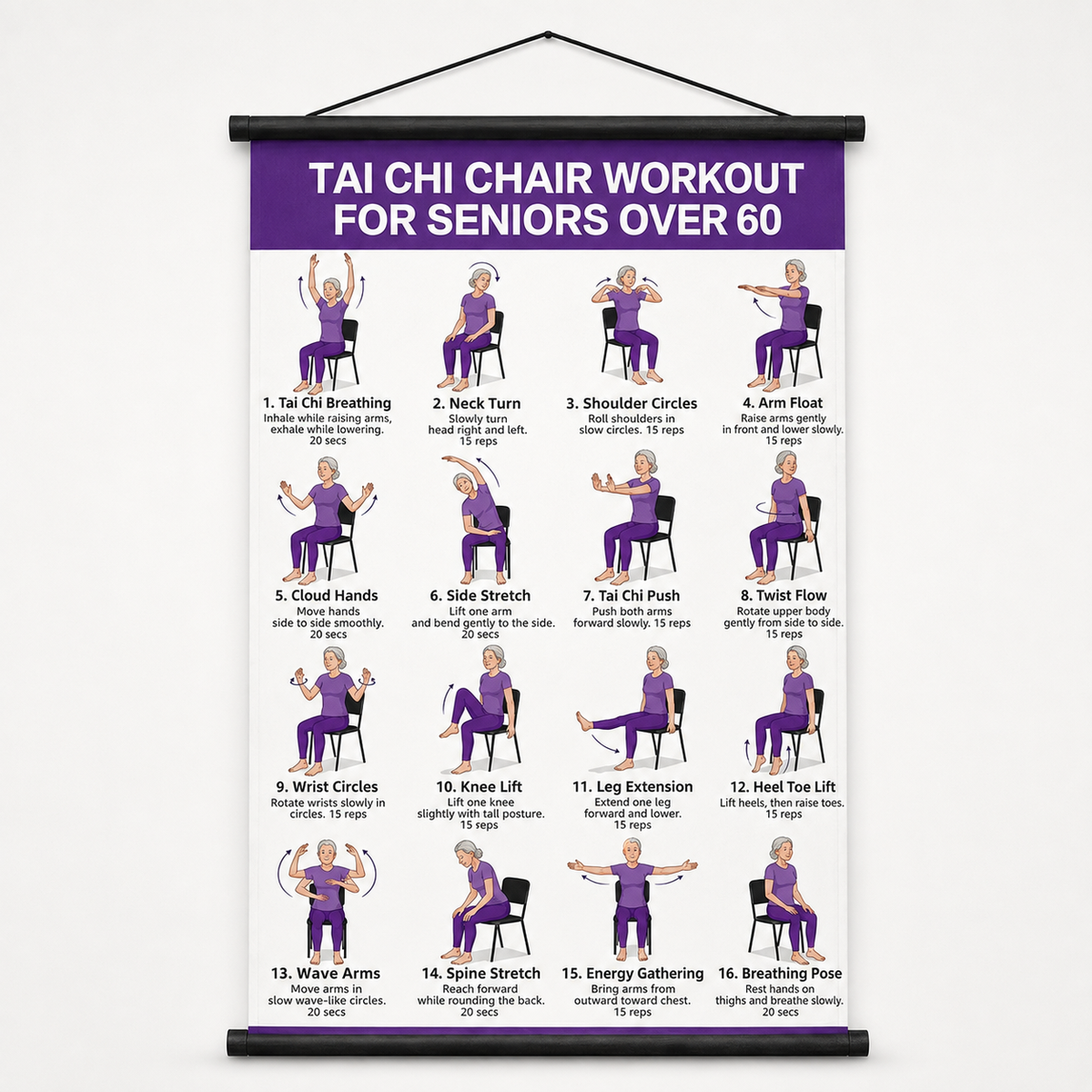 Seated and Standing Tai Chi Wall Chart