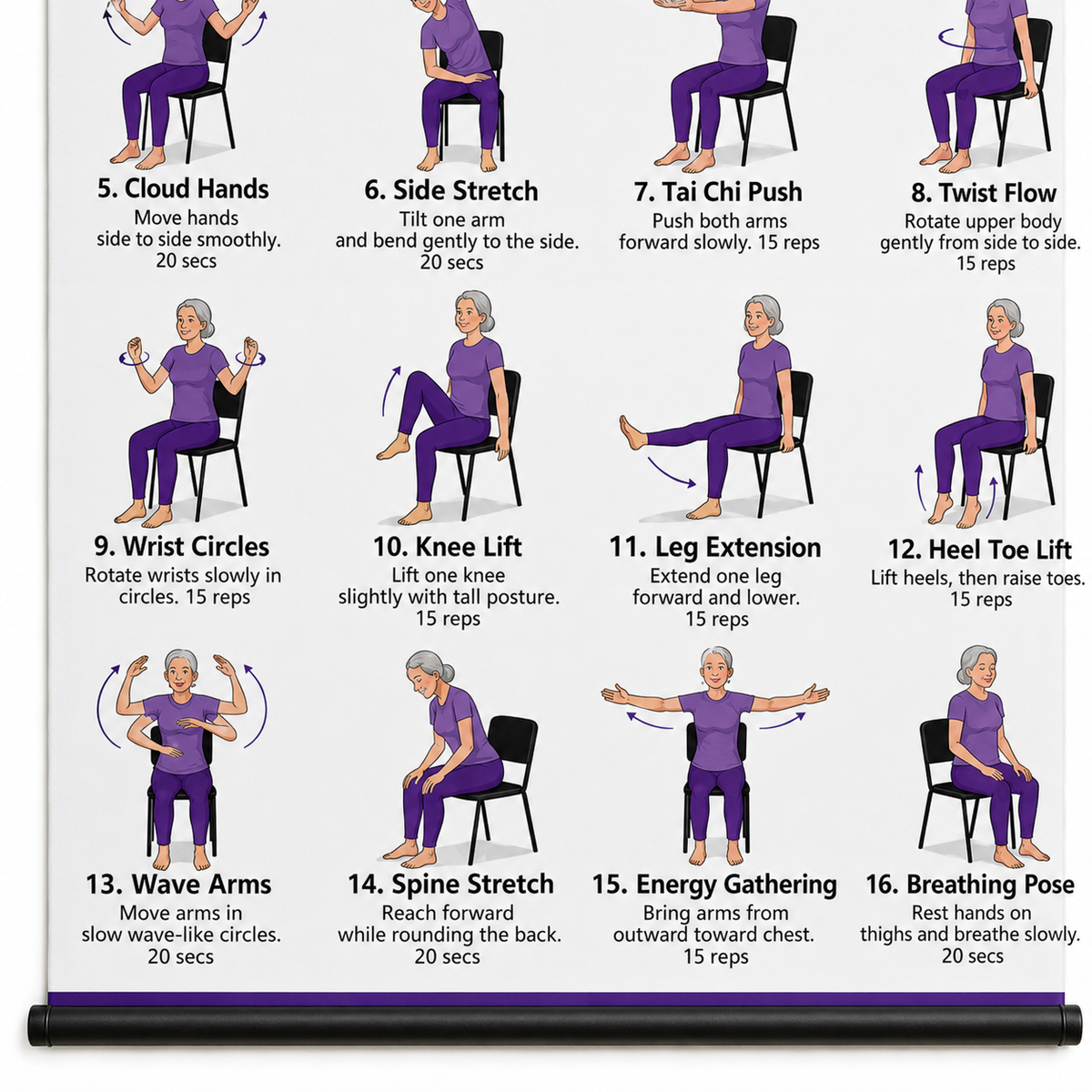 Seated and Standing Tai Chi Wall Chart