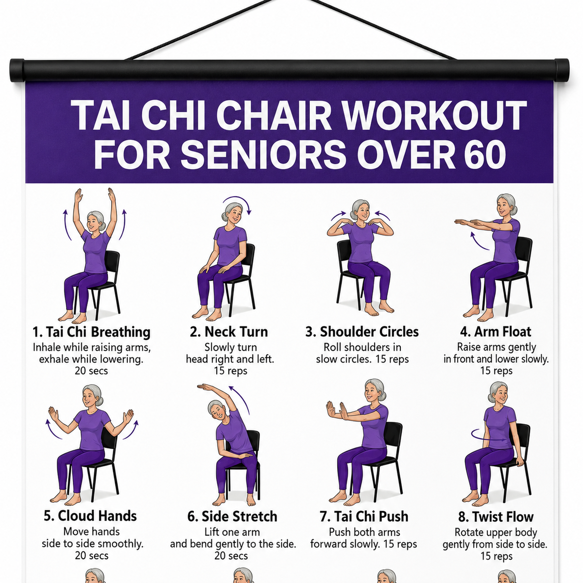 Seated and Standing Tai Chi Wall Chart