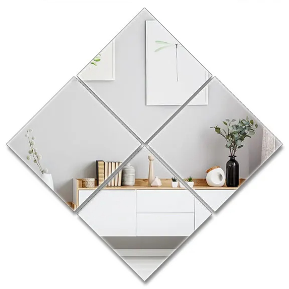 Lot de 10 miroirs carrés souples autocollants