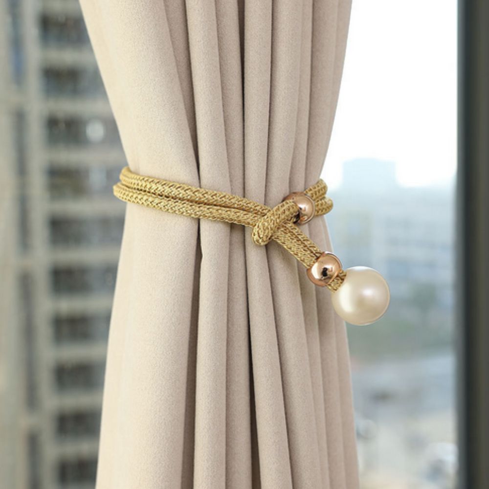 Lot de 2 attaches pour rideaux avec perles