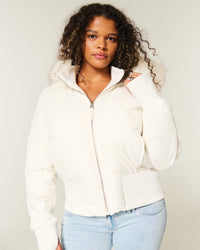 Short Hooded Quilted Winter Jacket