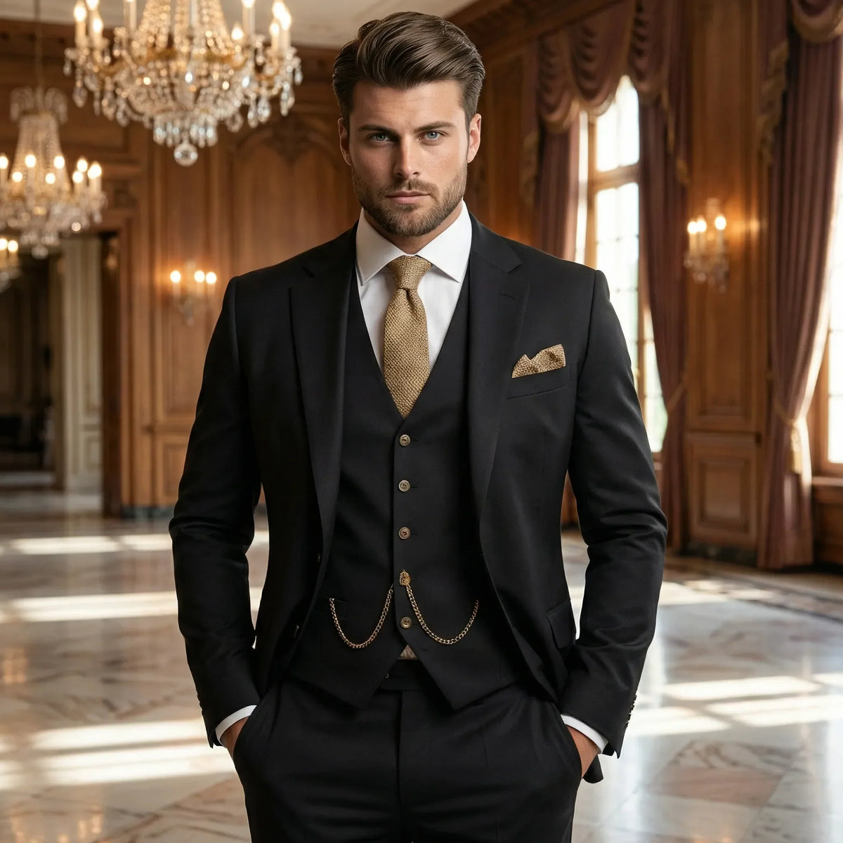 Slim Fit Three-Piece Suit - Yannick