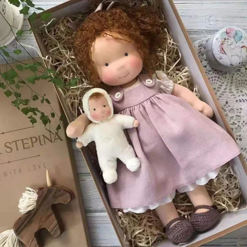 Soft Waldorf Doll Made of Fabric in a Charming Decorative Box