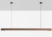 Adjustable Wood LED Bar Pendant for Dining Rooms