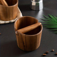 Boîte à Marc d'Espresso en Bois avec Barre de Frappe
