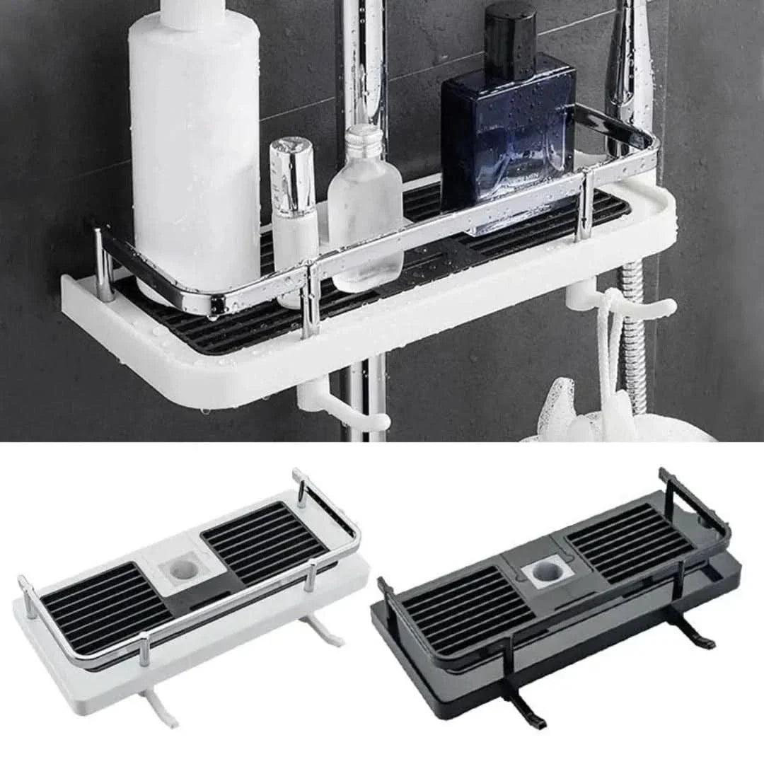 Bathroom Storage Shelf with Hooks