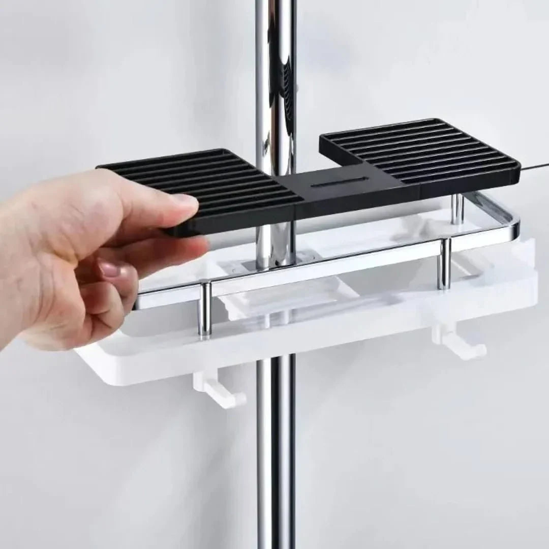 Bathroom Storage Shelf with Hooks