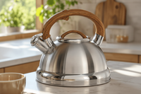 Bouilloire sifflante en acier inoxydable — conception durable et versement fluide