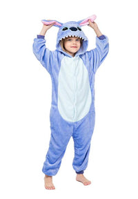 Mono pijama azul con costuras para niñas
