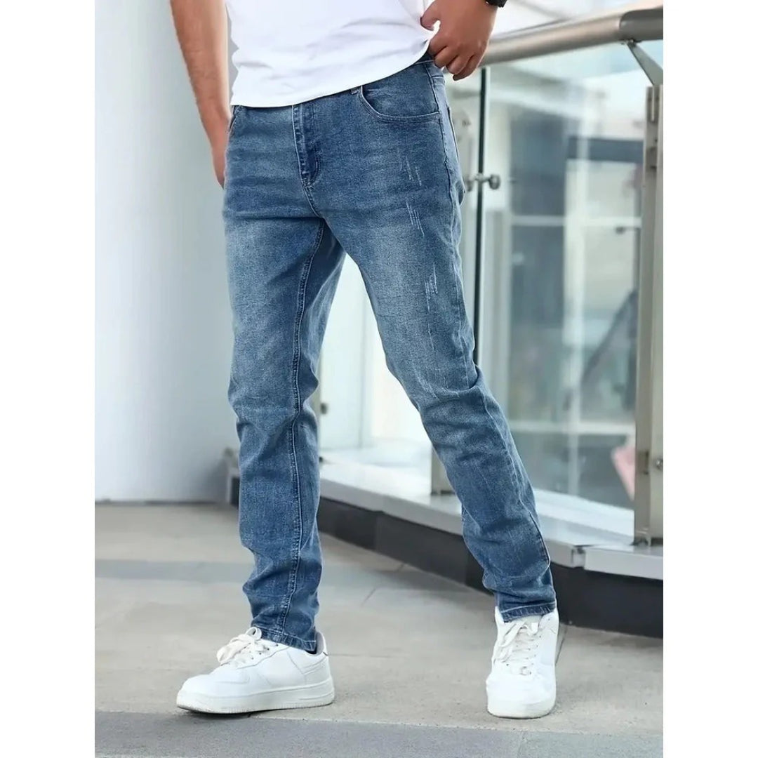 Straight-Leg Jeans with a Washed Effect