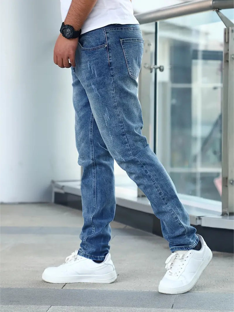 Straight-Leg Jeans with a Washed Effect