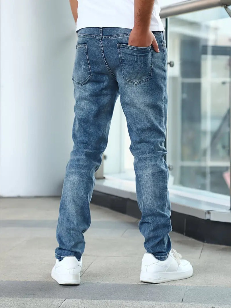 Straight-Leg Jeans with a Washed Effect