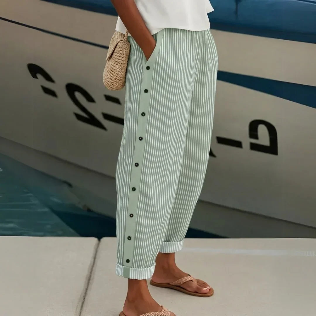 Striped Button Pants