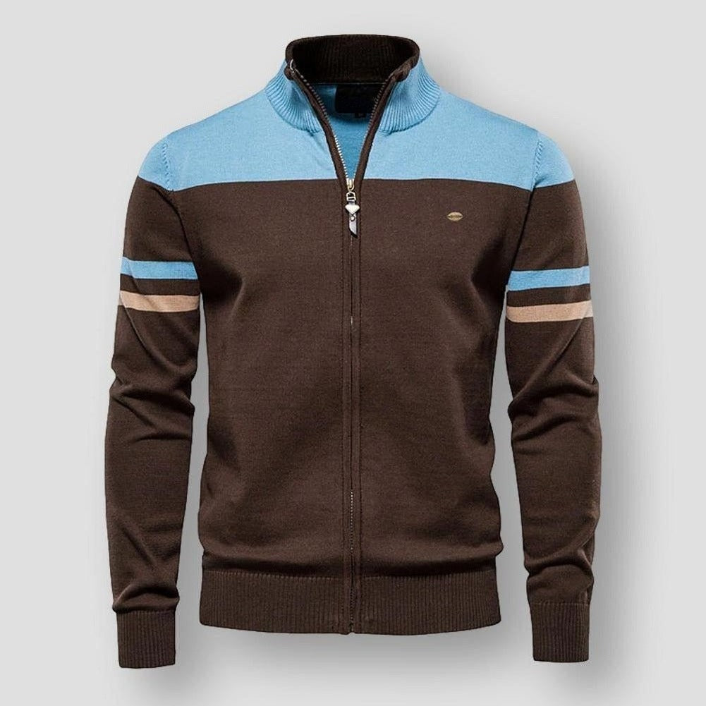 Striped-Shoulder Track Jacket