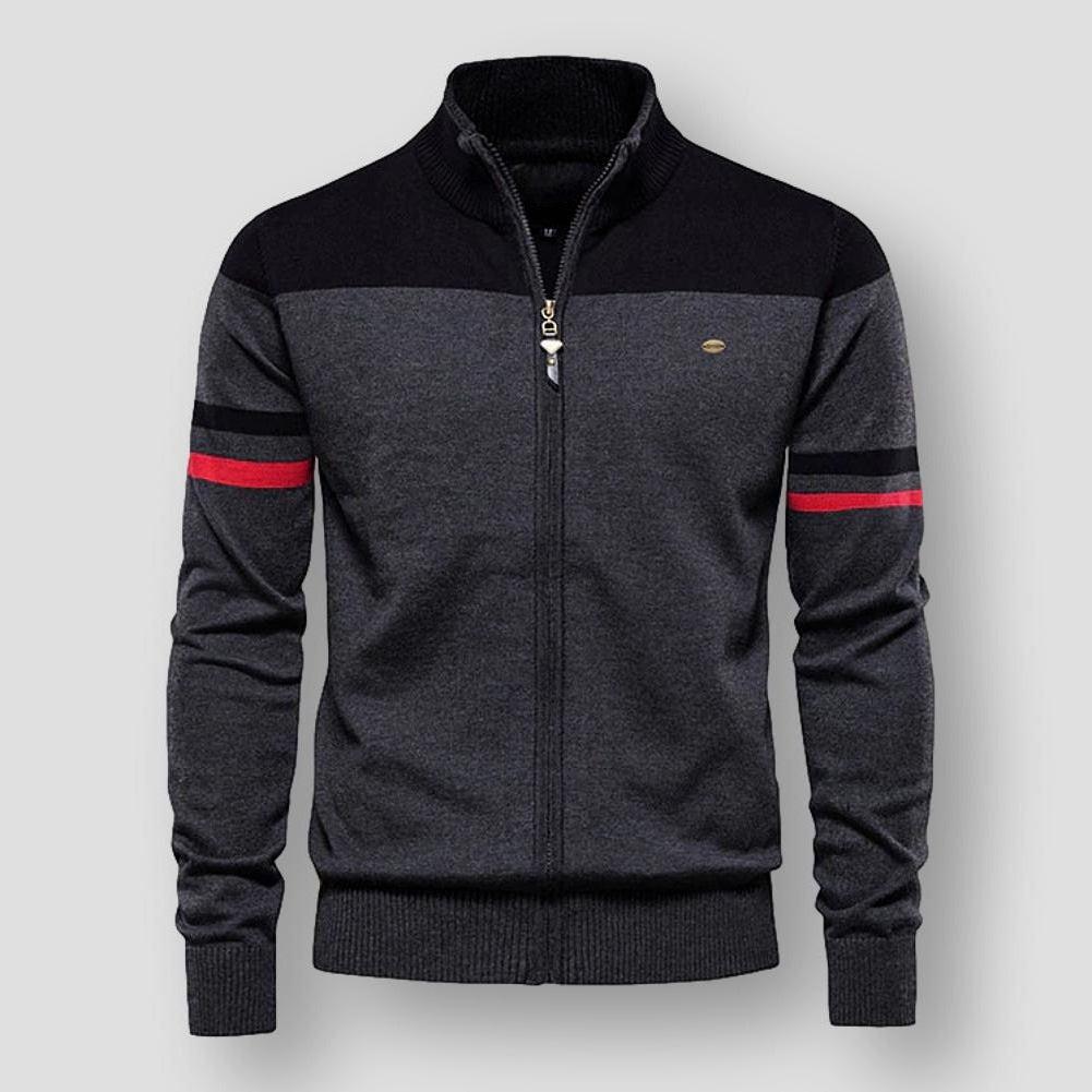 Striped-Shoulder Track Jacket
