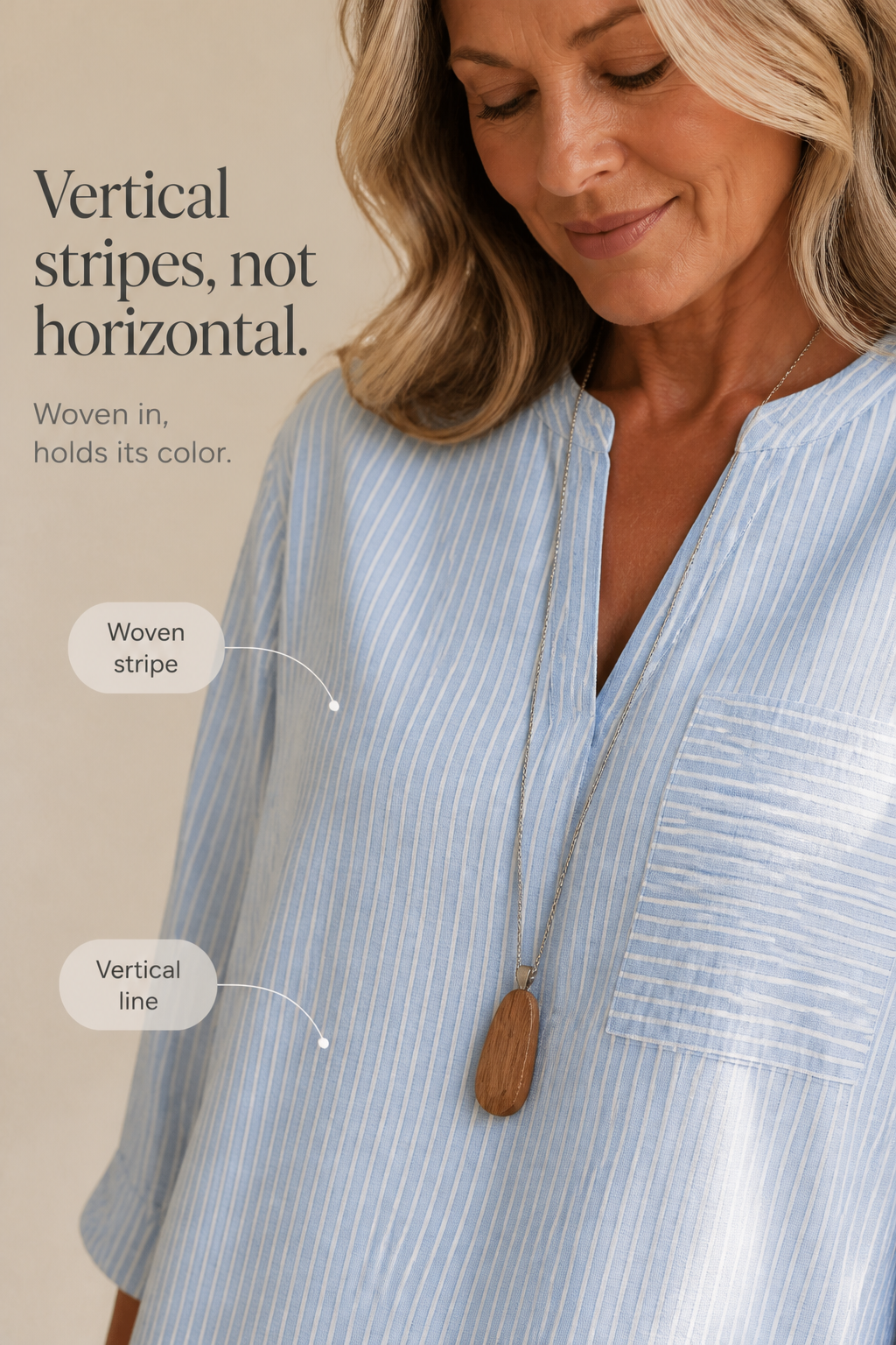 Striped V-Neck Roll-Sleeve Asymmetric Hem Top