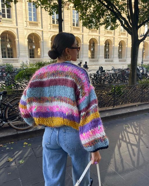 Striped Zip-Up Cardigan