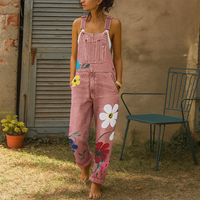 Combinaison en jean élégante avec motif floral
