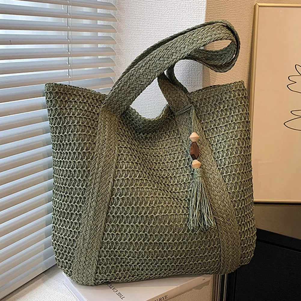 Sac cabas élégant en rotin pour femmes