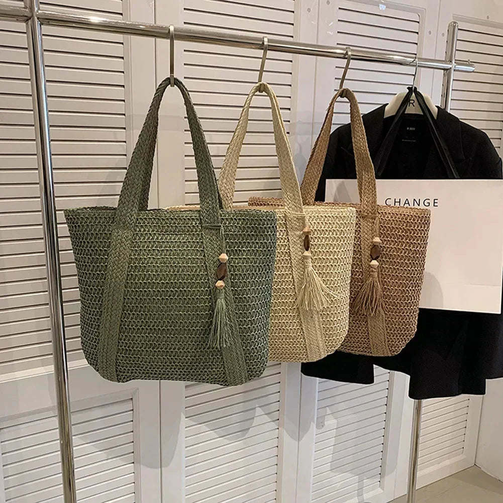 Sac cabas élégant en rotin pour femmes