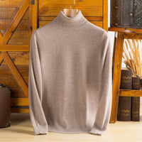 Pull col roulé en cachemire pur pour hommes