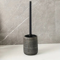 Set de soporte para cepillo de inodoro de cerámica texturizada