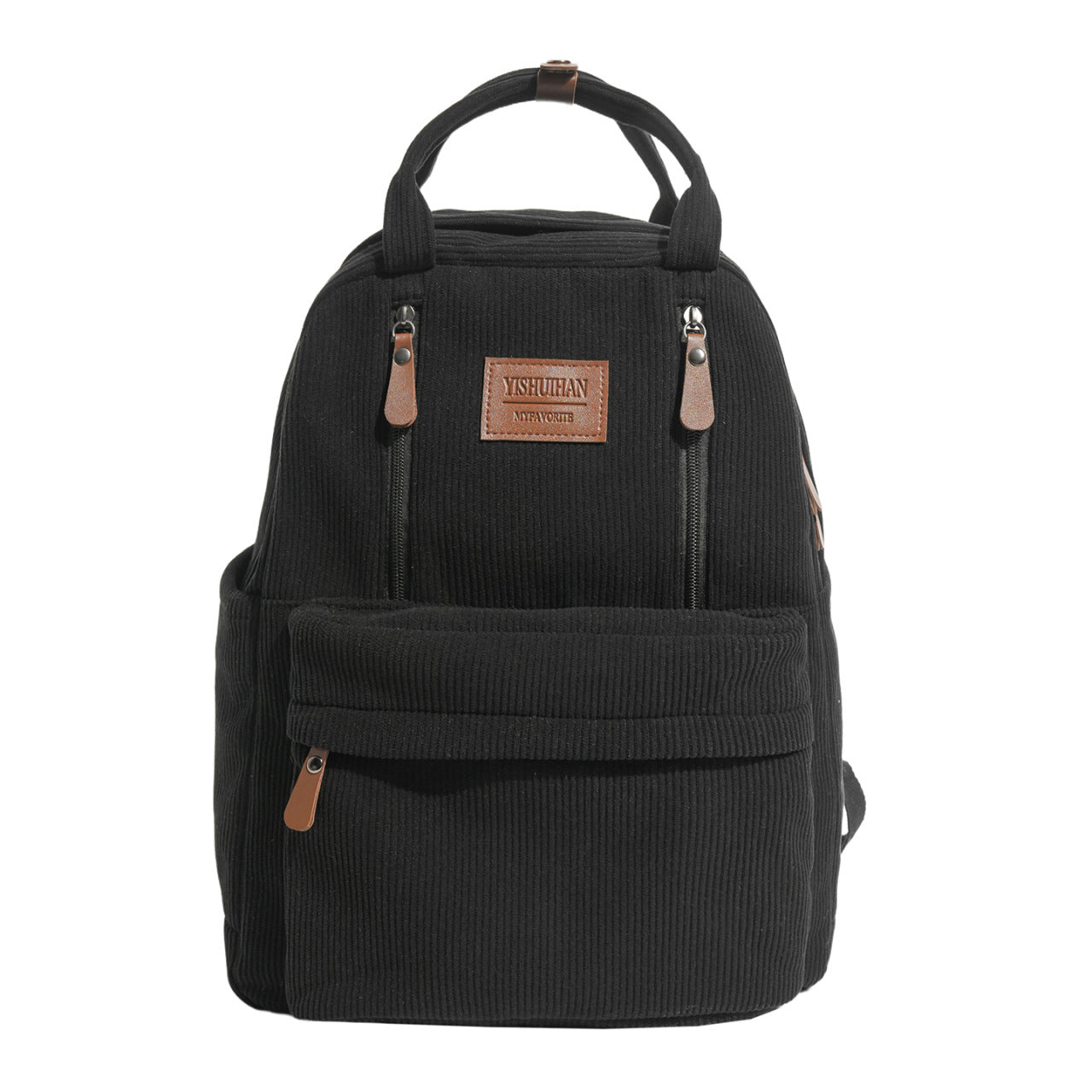 Textured Corduroy School Backpack