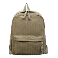 Textured Corduroy School Backpack