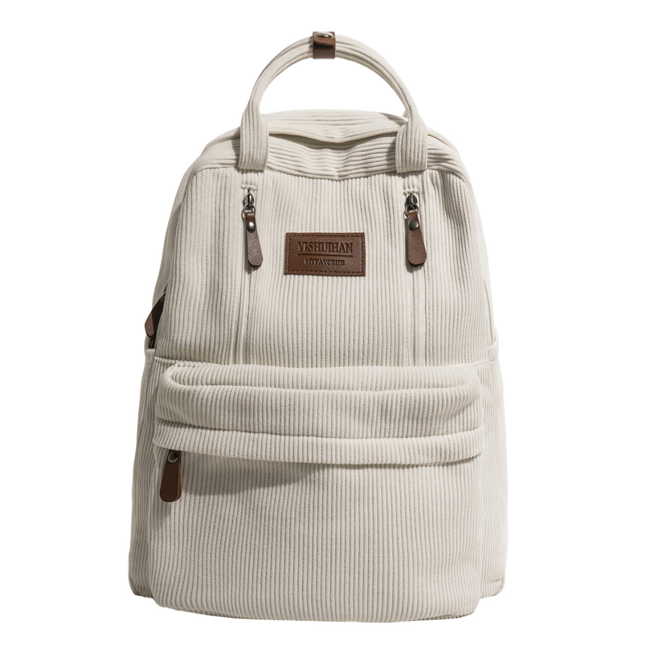 Textured Corduroy School Backpack